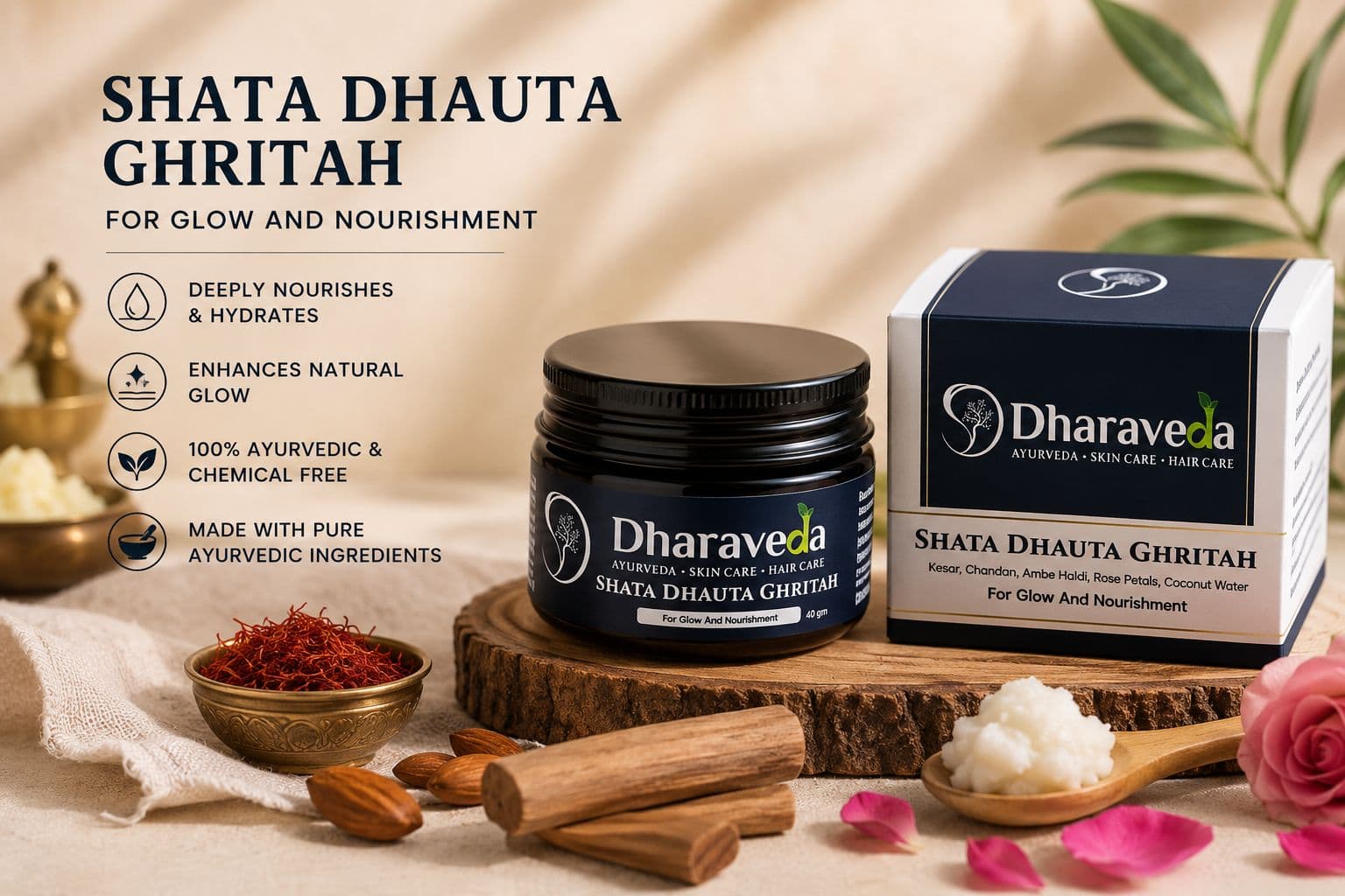 Dharaveda Shata Dhauta Ghritah Ayurvedic Face Cream